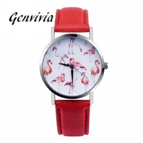 Genvivia Ladies Leather Band Vogue Wrist Watch