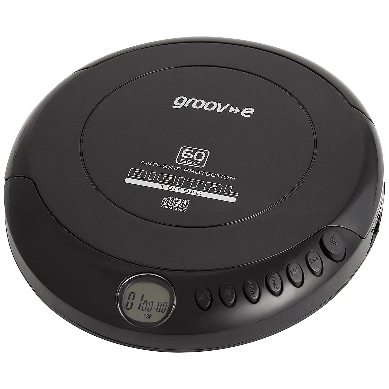 Groov-e Retro Personal CD Player with Earphones - Black | GVPS110BK