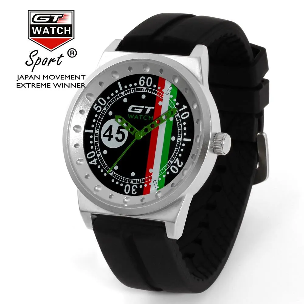 GT WATCH No.45 Driver Car Racing Sport Relojes Men's Fashion Wristwatch Silicone Strap Quartz Dress Military Women Causal Watch