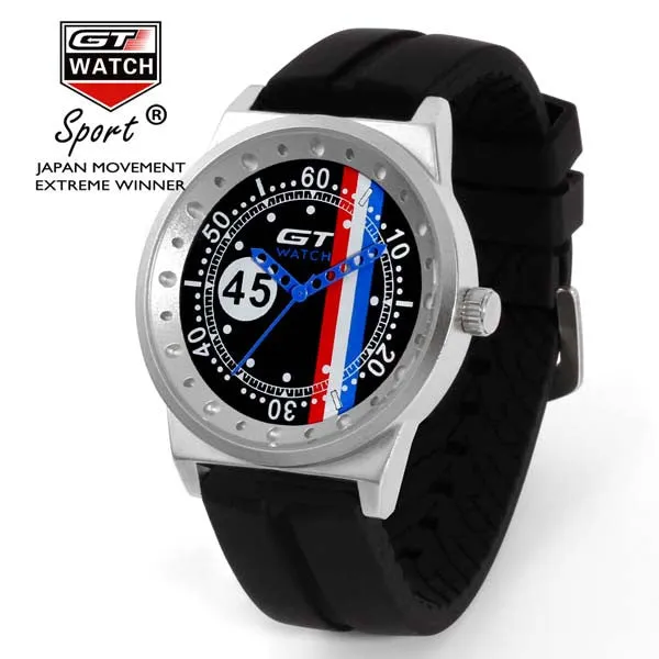 GT WATCH No.45 Driver Car Racing Sport Relojes Men's Fashion Wristwatch Silicone Strap Quartz Dress Military Women Causal Watch