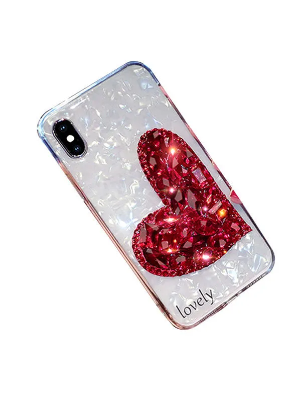 Heart Pattern Lanyard Silicone Phone Case