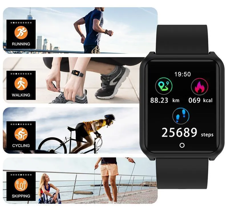 Heart Rate Fitness Smartwatch Tracker Sport Bluetooth Digital Wrist For iPhone Samsung Xiaomi