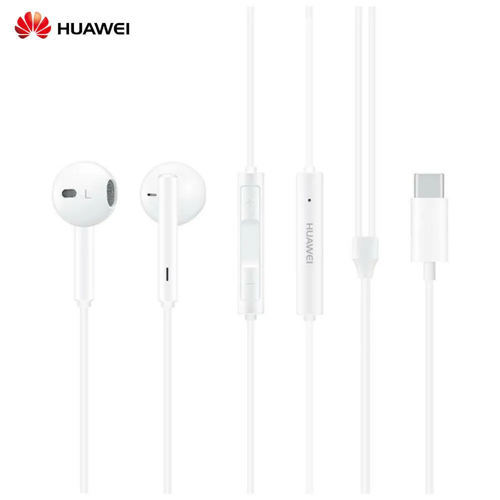 HUAWEI CM33 Classic Earphones (USB-C Edition) Half In-ear Corded Headset Handsfree Hi-Res High-Resolution Audio Immersive Wired Headphone with Mic