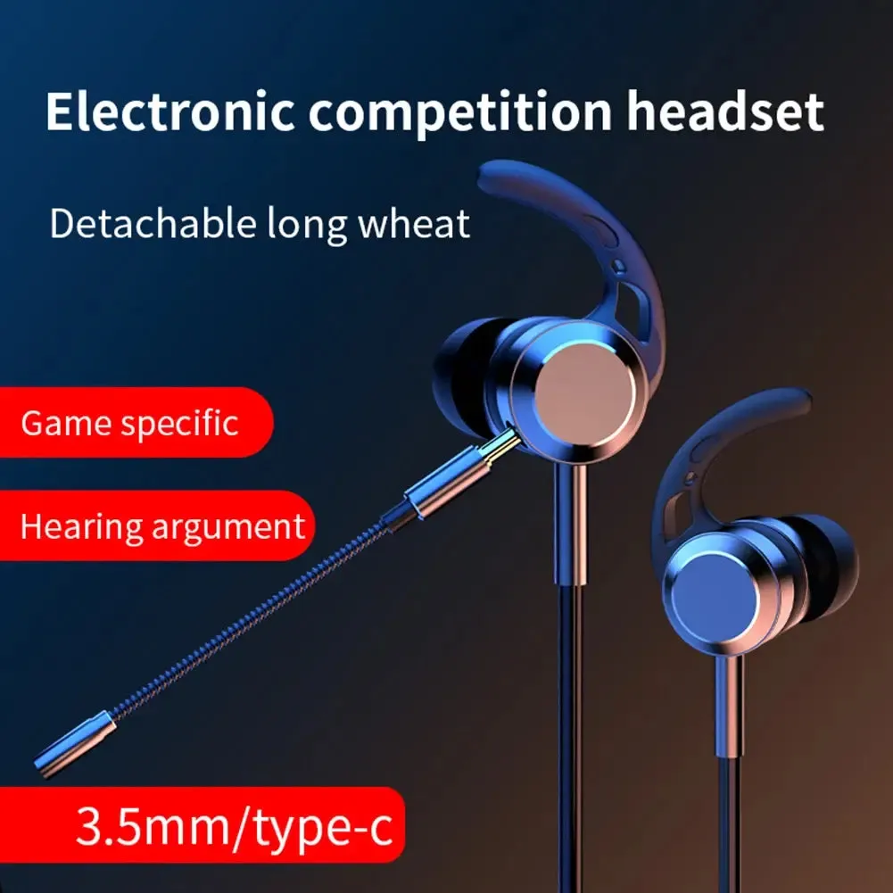 In-Ear Bass Metal Wired Gaming Earphones with Mic