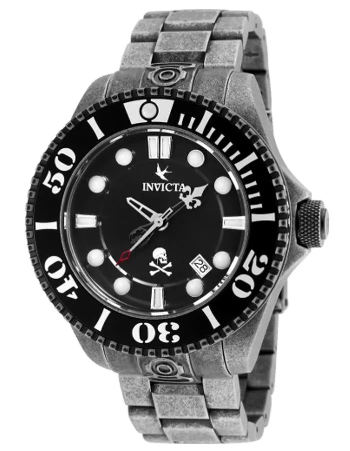 INVICTA Disney Limited Edition Mens Watch - Pirates - Distressed Stainless Steel