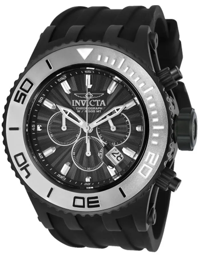 INVICTA Subaqua Mens Watch - Black Metal - 500M - Black Silicone Strap