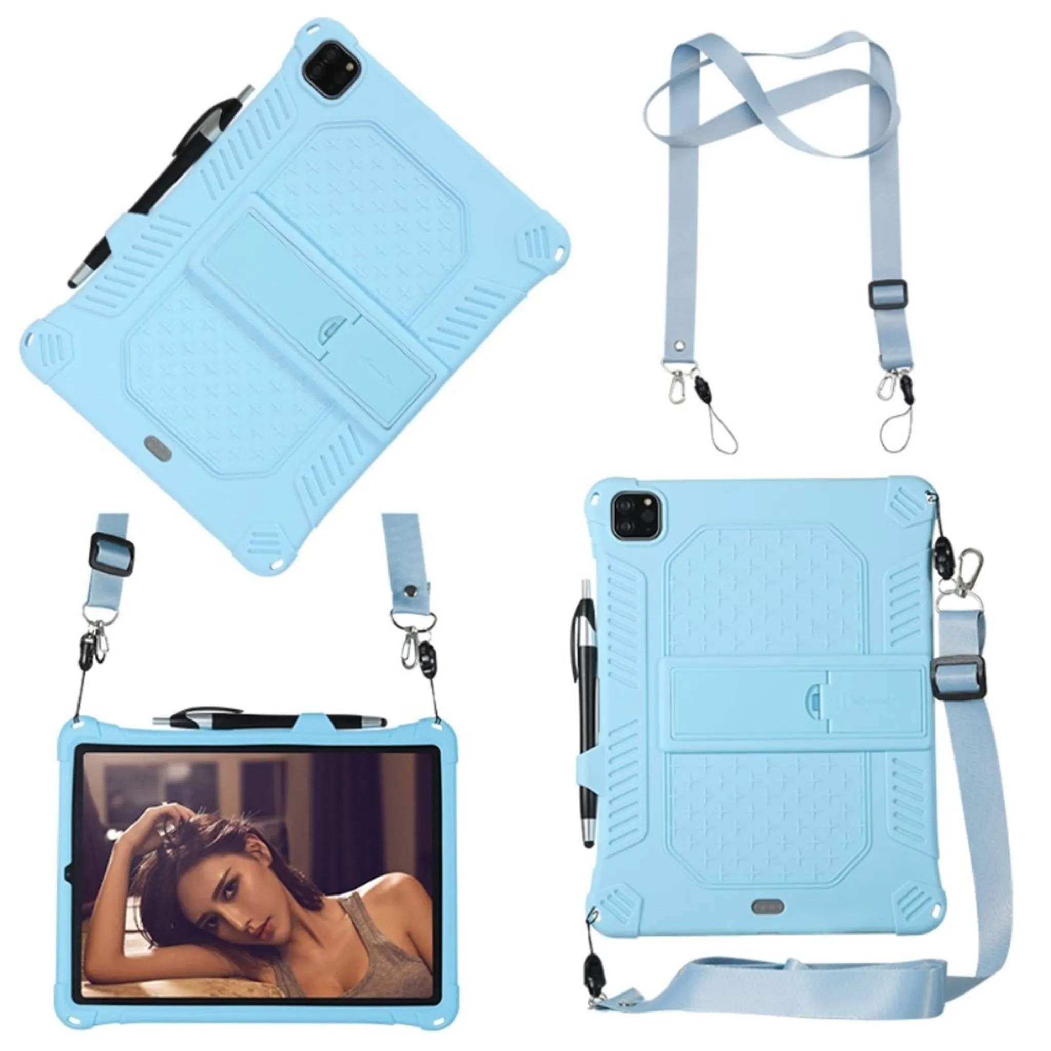 iPad Pro 11 inch (2020) / (2018) solid theme leather flip case - Baby Blue