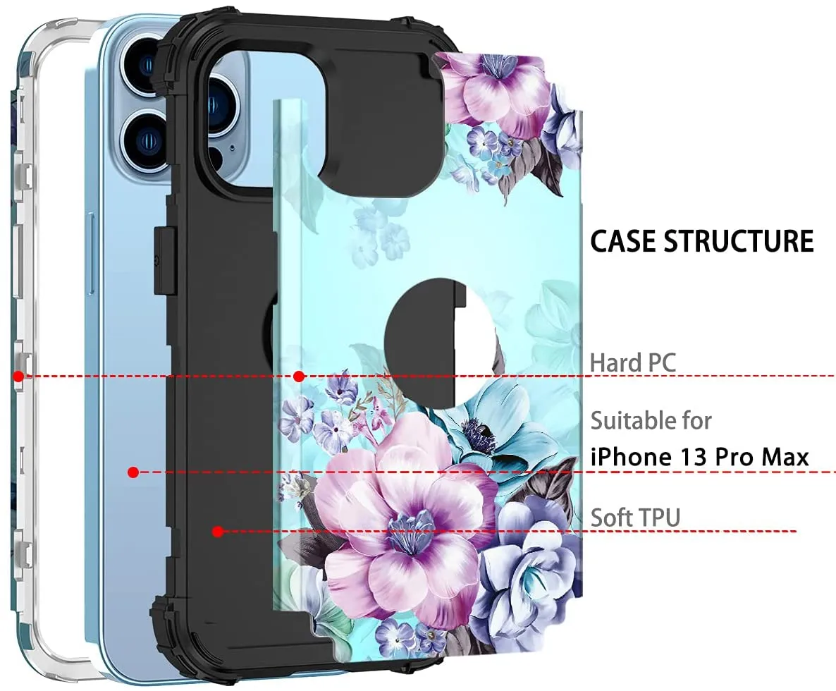 iPhone 13 Pro Max Flower Case For Women | Heavy Duty Case