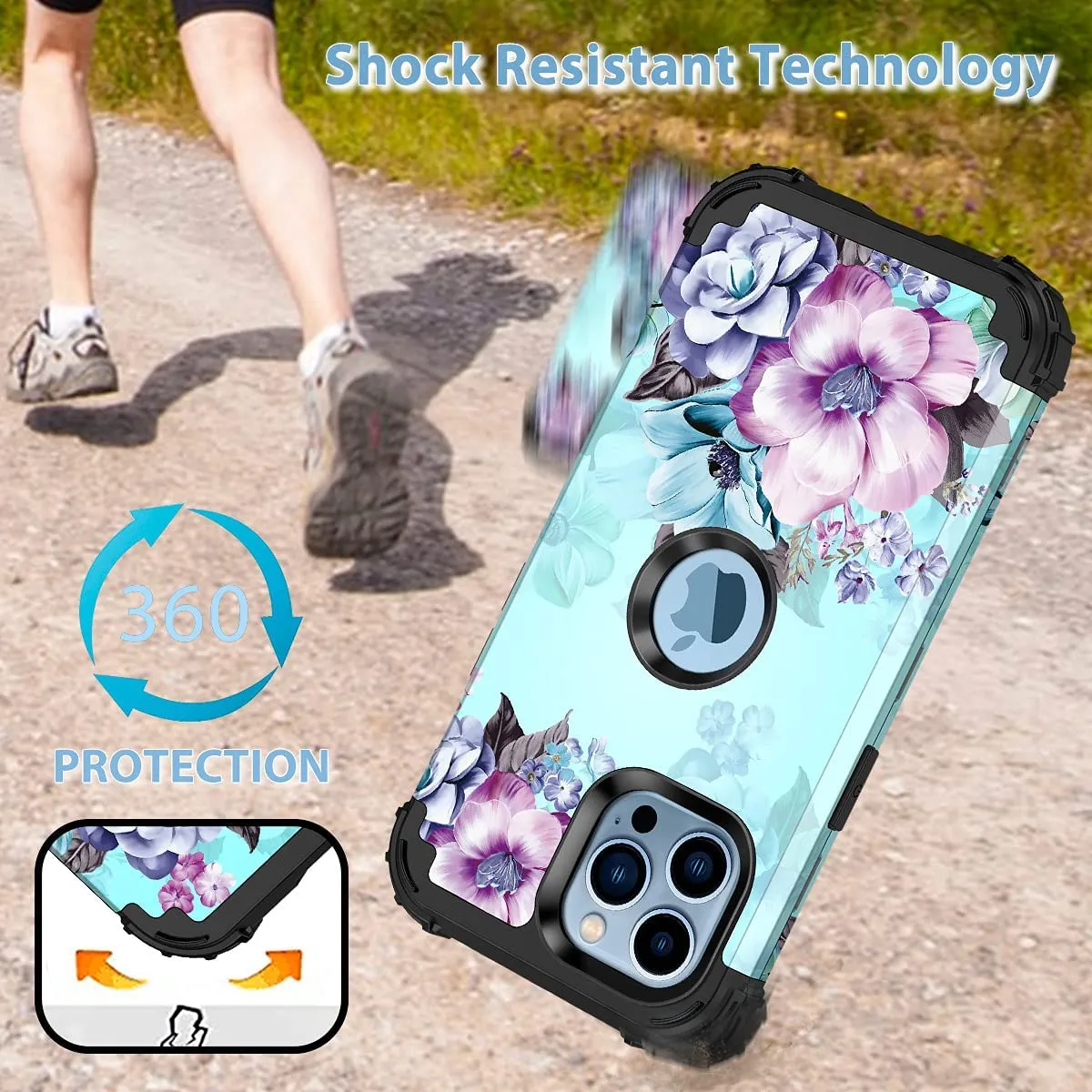 iPhone 13 Pro Max Flower Case For Women | Heavy Duty Case