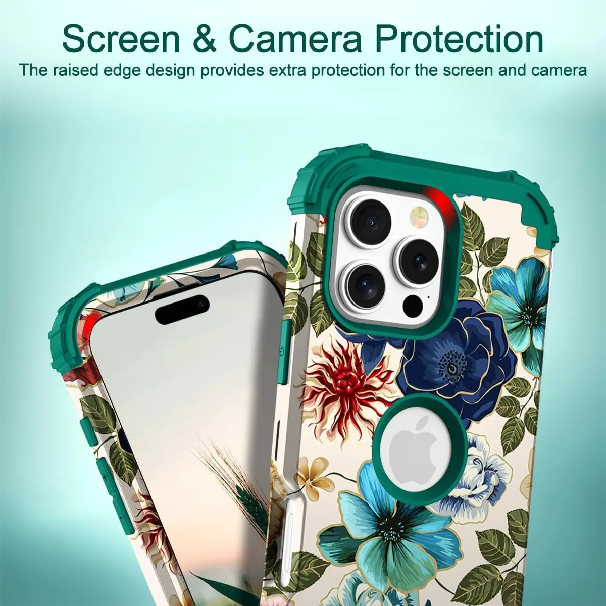 iPhone 16 Case 6.1", Heavy Duty Shockproof Protection Soft Silicone Bumpers Hybrid Protective Case