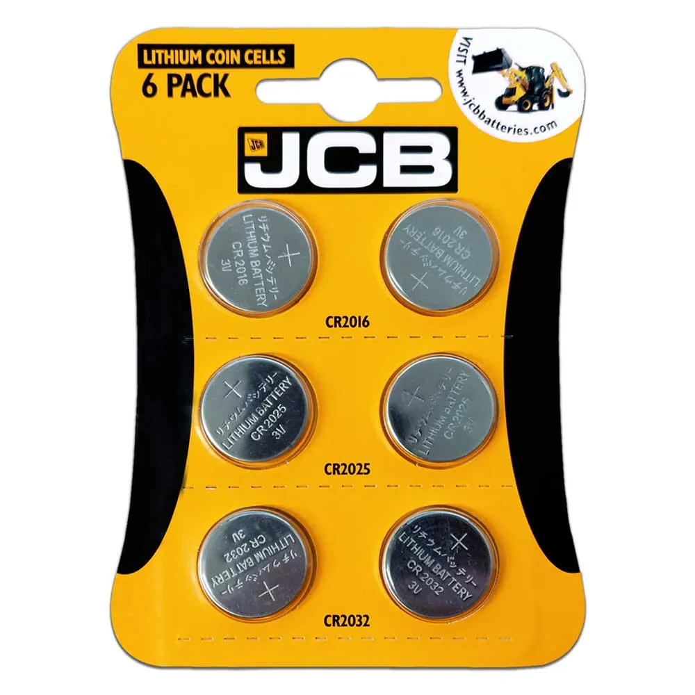 JCB CR2032 CR2025 CR2016 S4901 Lithium Button Coin Cell Battery 6 Pack