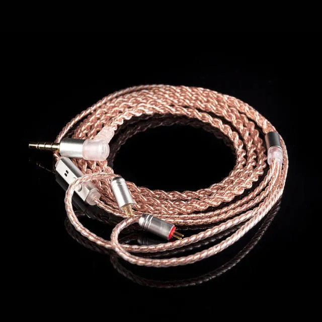 KBEAR 4 Core Copper Earphone Cable With Mic - 2PIN / QDC / MMCX / TFZ