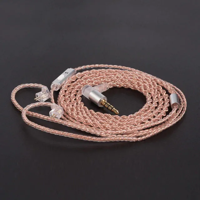 KBEAR 4 Core Copper Earphone Cable With Mic - 2PIN / QDC / MMCX / TFZ