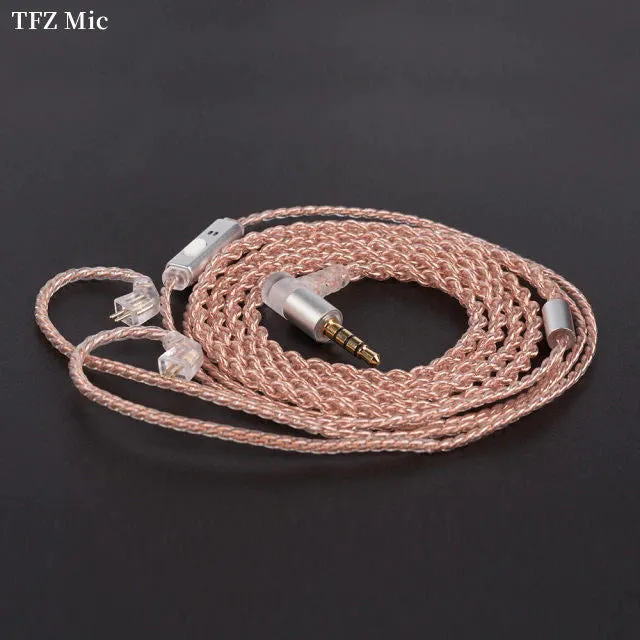 KBEAR 4 Core Copper Earphone Cable With Mic - 2PIN / QDC / MMCX / TFZ