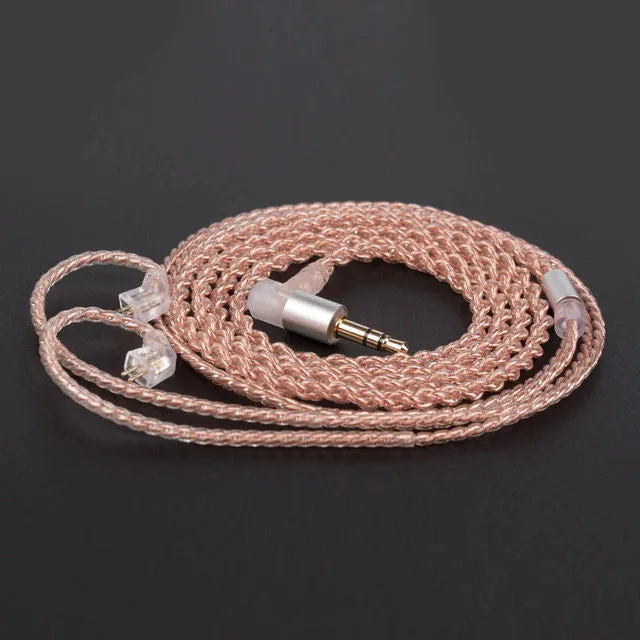 KBEAR 4 Core Copper Earphone Cable With Mic - 2PIN / QDC / MMCX / TFZ