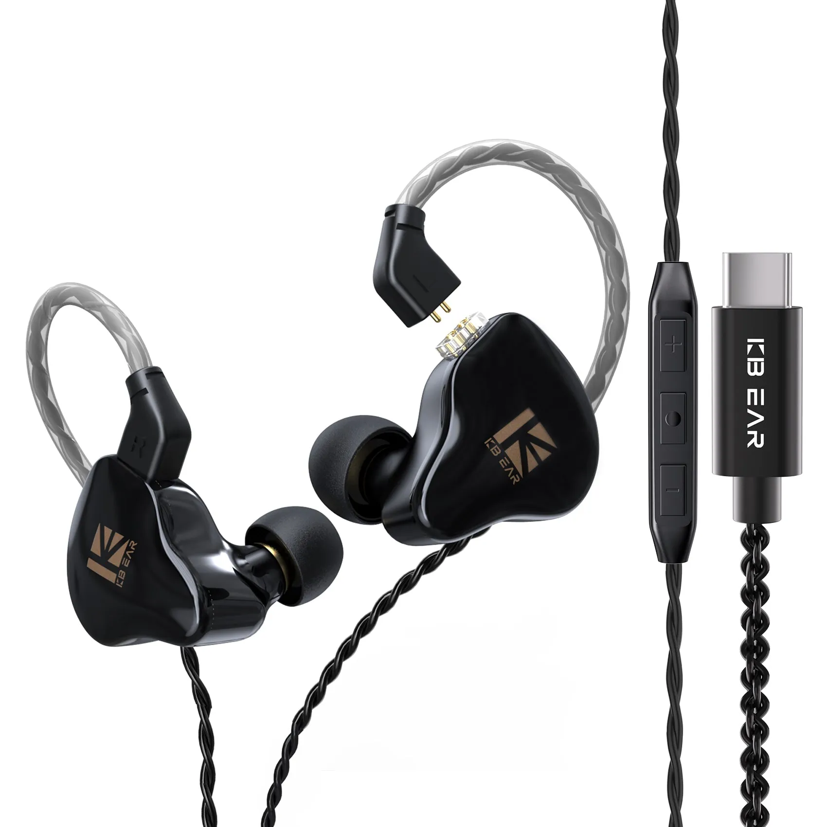 【KBEAR KS1】In Ear Monitor Super Bass Wired Earbuds, Crystal Clear Sound IEM Headphones, High Resolution Noise Canceling for Singers