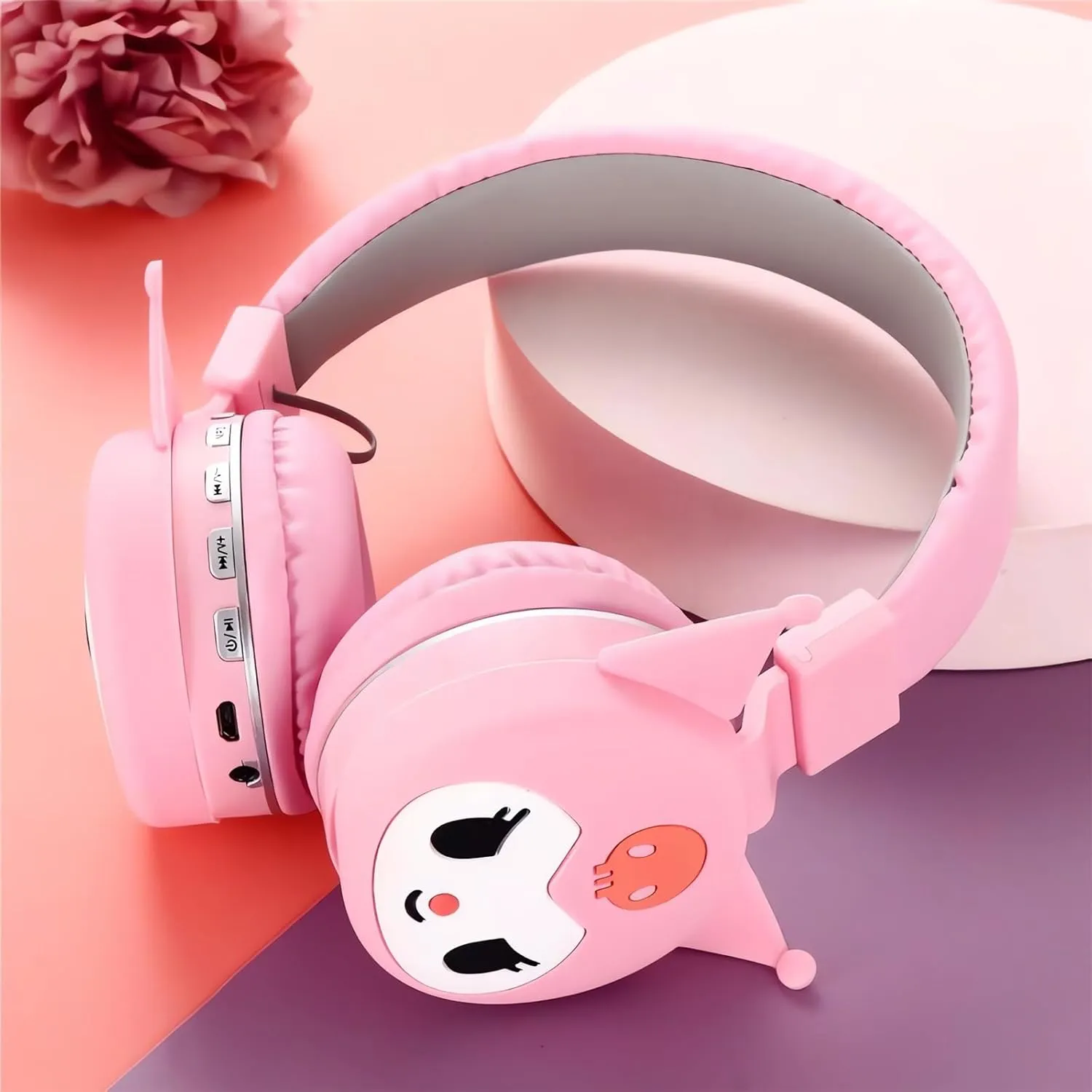 Kuromi Design Wireless Headphones for Kids (Pink)