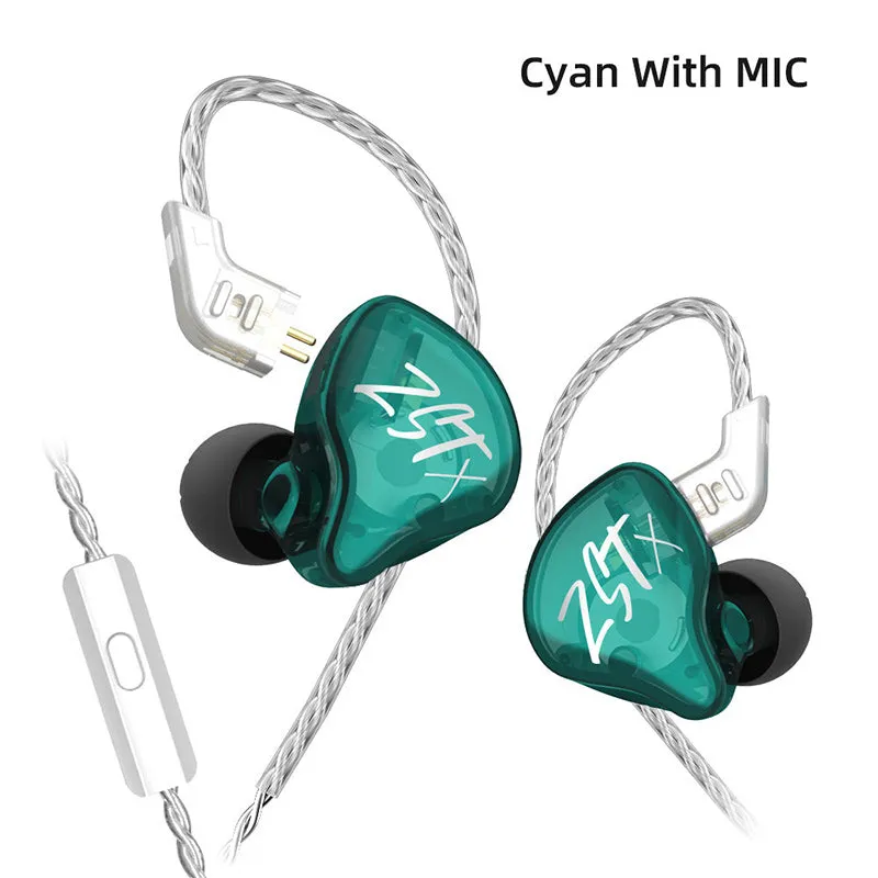 【KZ ZSTX】 1DD 1BA Hybrid Driver In-ear Earphone Wired Headset Gaming Headphone Earbuds Audio