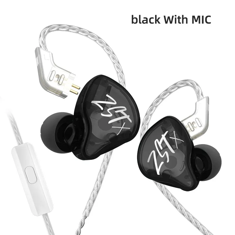 【KZ ZSTX】 1DD 1BA Hybrid Driver In-ear Earphone Wired Headset Gaming Headphone Earbuds Audio