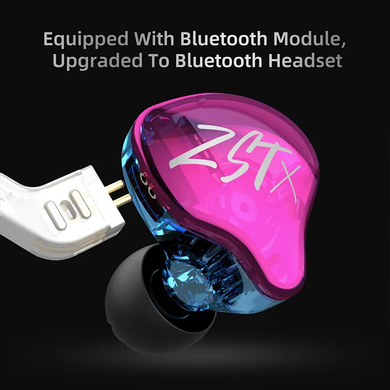 【KZ ZSTX】 1DD 1BA Hybrid Driver In-ear Earphone Wired Headset Gaming Headphone Earbuds Audio