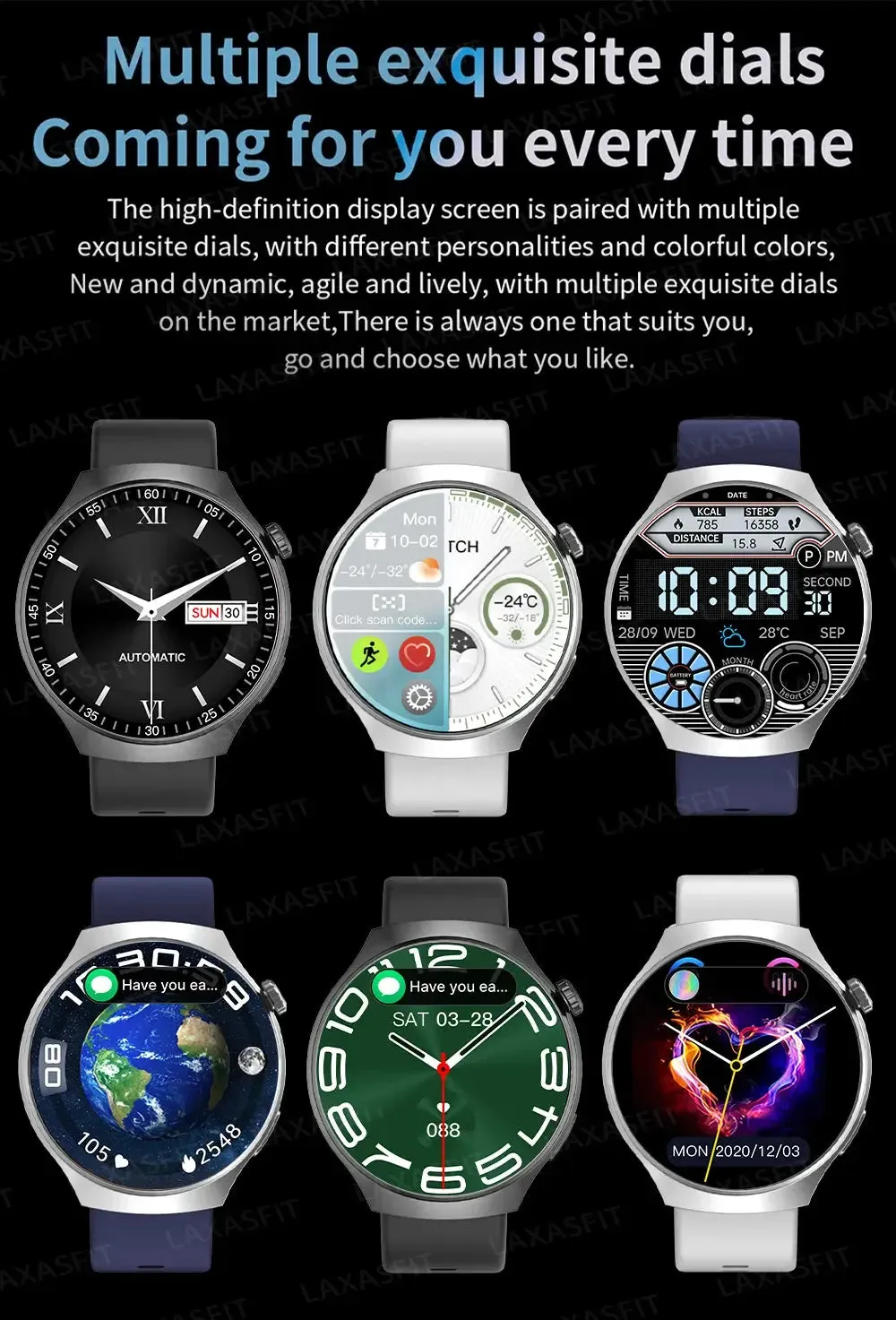 LAXASFIT New GT4 PRO Multi-function Smart Watch Bluetooth Call Men's Fashion Watch Multi Sport Mode Smart Watch Holiday Gift