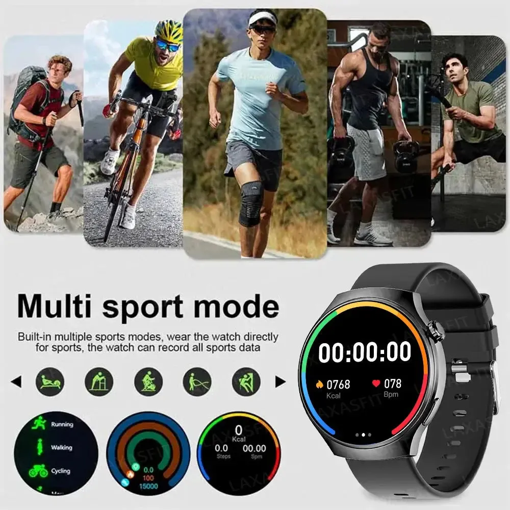 LAXASFIT New GT4 PRO Multi-function Smart Watch Bluetooth Call Men's Fashion Watch Multi Sport Mode Smart Watch Holiday Gift