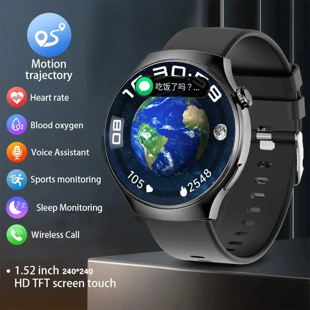 LAXASFIT New GT4 PRO Multi-function Smart Watch Bluetooth Call Men's Fashion Watch Multi Sport Mode Smart Watch Holiday Gift