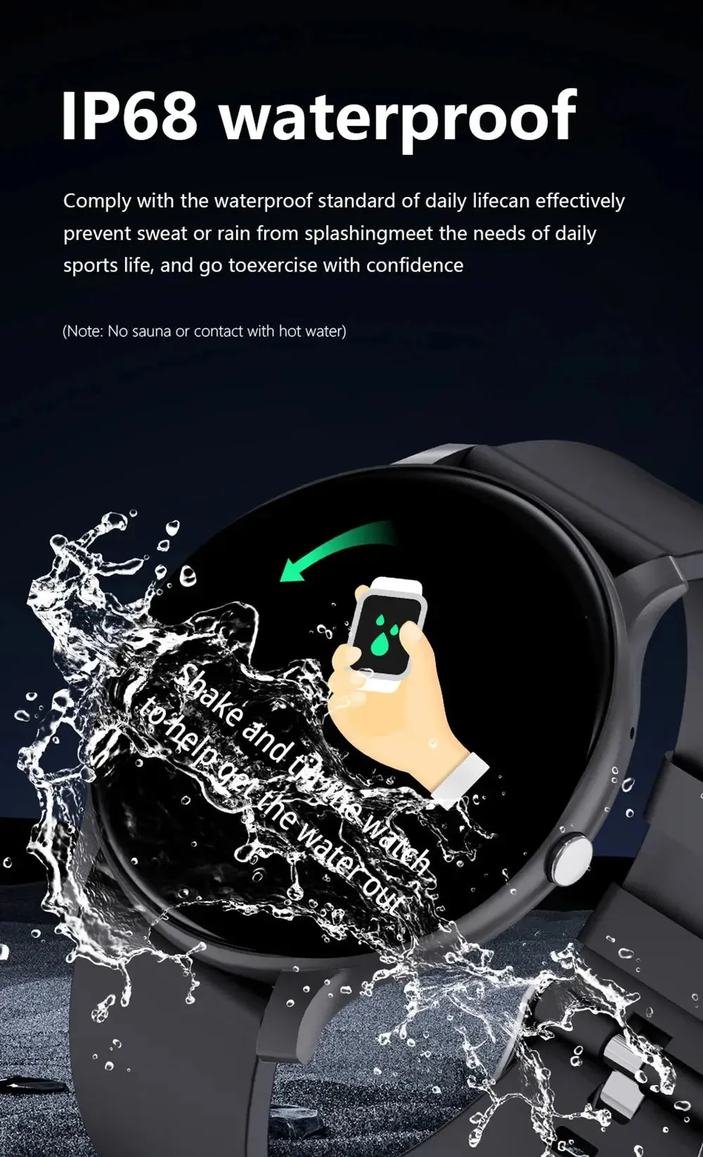 LAXASFIT New Smart Watch Activity Tracking Heart Rate Monitor Bluetooth Voice Call IP68 Waterproof Smart Watch Men Women Clock