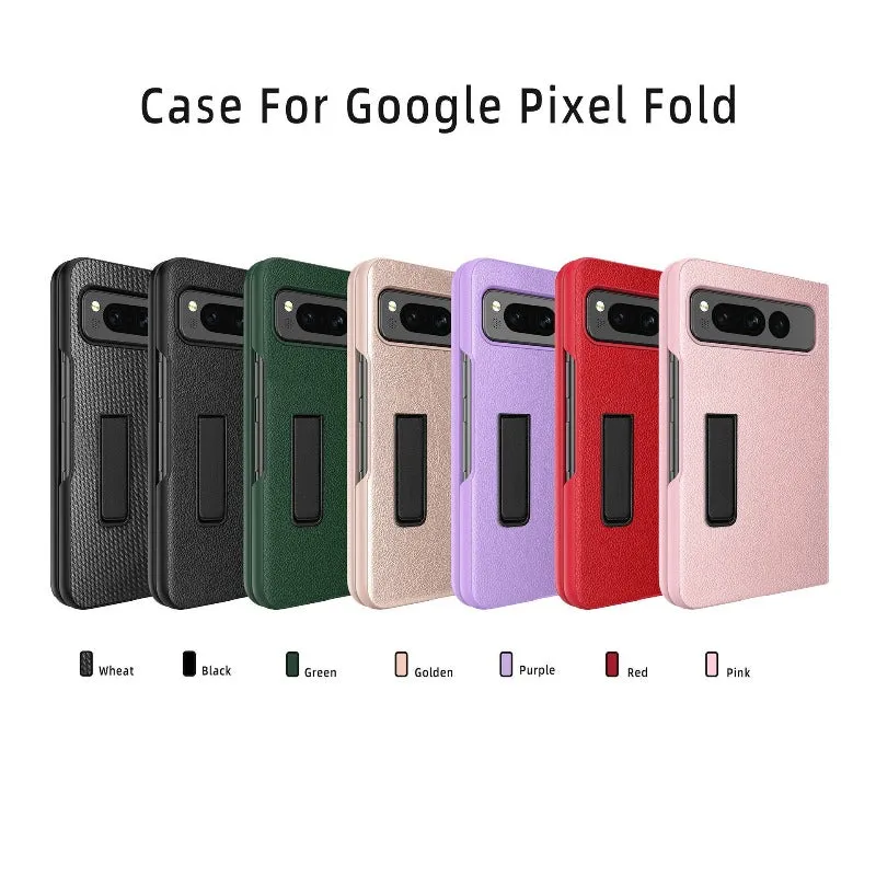 Leather Shockproof Phone Case With Invisible Kickstand For Google Pixel Fold