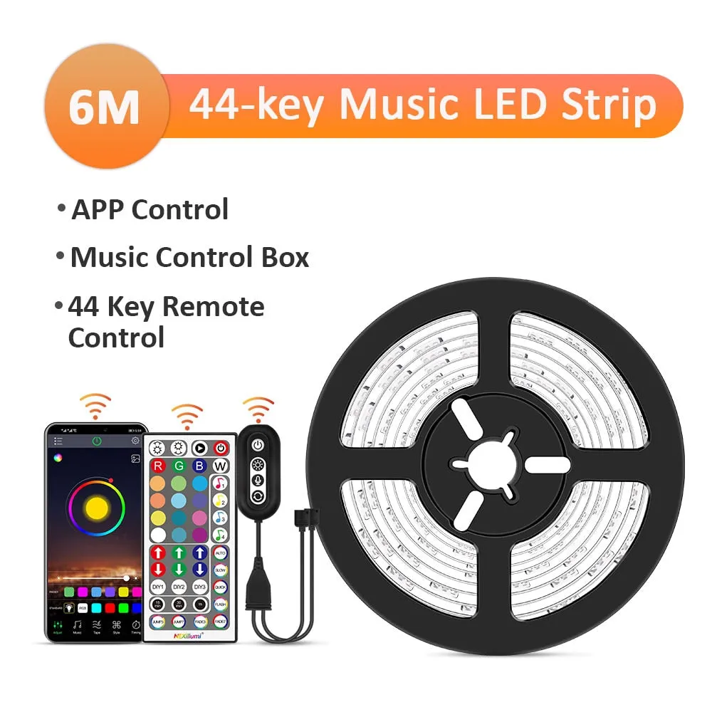 LED Strip Light ,RGB 5050/SMD2835, Flexible Ribbon, DIY Led Light Strip RGB  Tape Diode DC 12V Phone app bluetooth