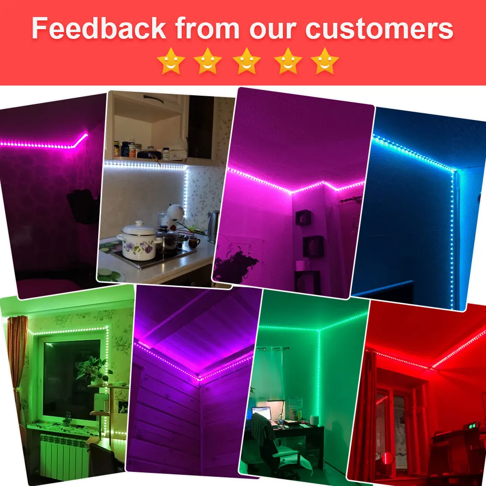 LED Strip Light ,RGB 5050/SMD2835, Flexible Ribbon, DIY Led Light Strip RGB  Tape Diode DC 12V Phone app bluetooth