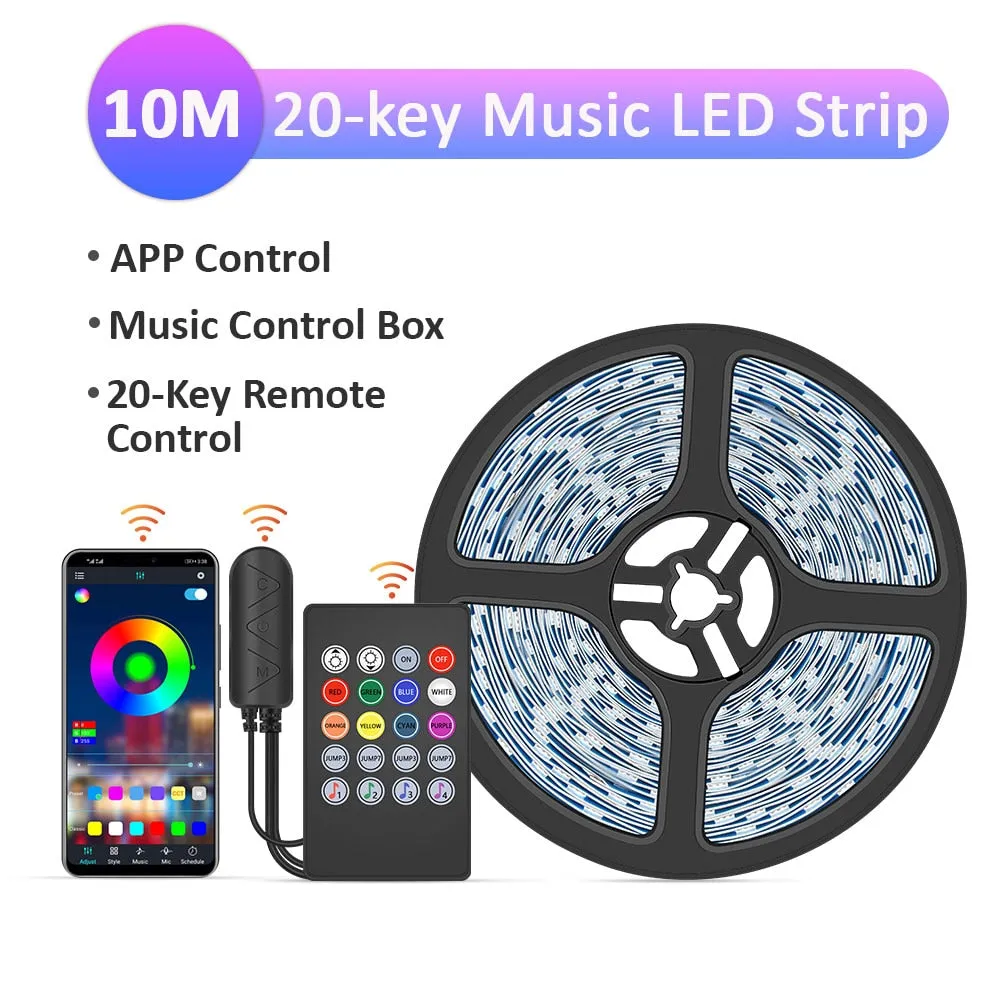 LED Strip Light ,RGB 5050/SMD2835, Flexible Ribbon, DIY Led Light Strip RGB  Tape Diode DC 12V Phone app bluetooth