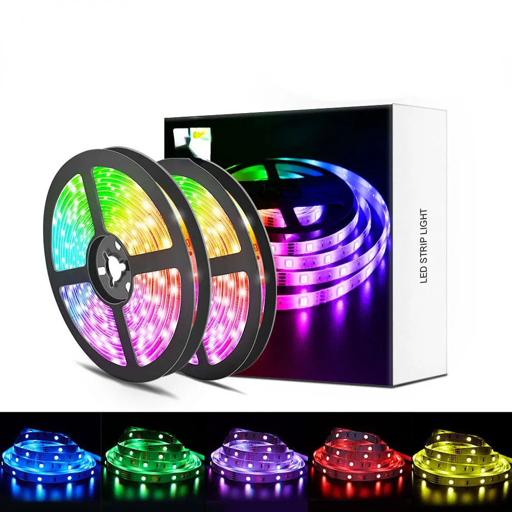 LED Strip Light ,RGB 5050/SMD2835, Flexible Ribbon, DIY Led Light Strip RGB  Tape Diode DC 12V Phone app bluetooth