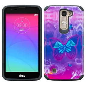 LG K8 Case | LG Escape 3 Case, Slim Hybrid Dual Layer Armor Case Cover for LG K8 | Escape 3 - Midnight Butterfly