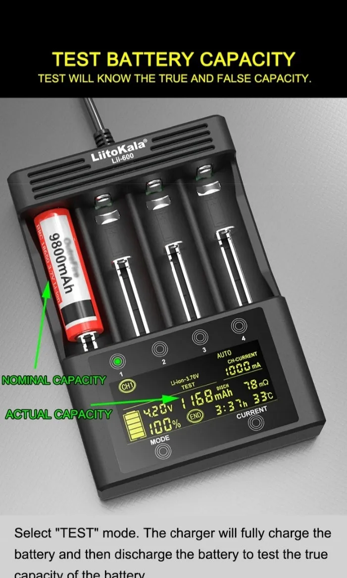 Liitokala Lii-600 Lithium-Ion Smart Battery Charger