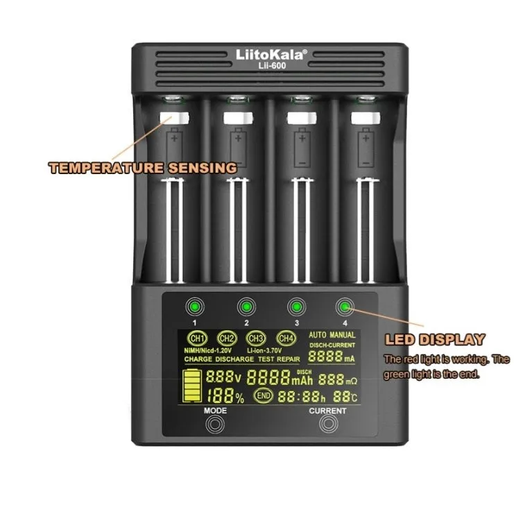 Liitokala Lii-600 Lithium-Ion Smart Battery Charger