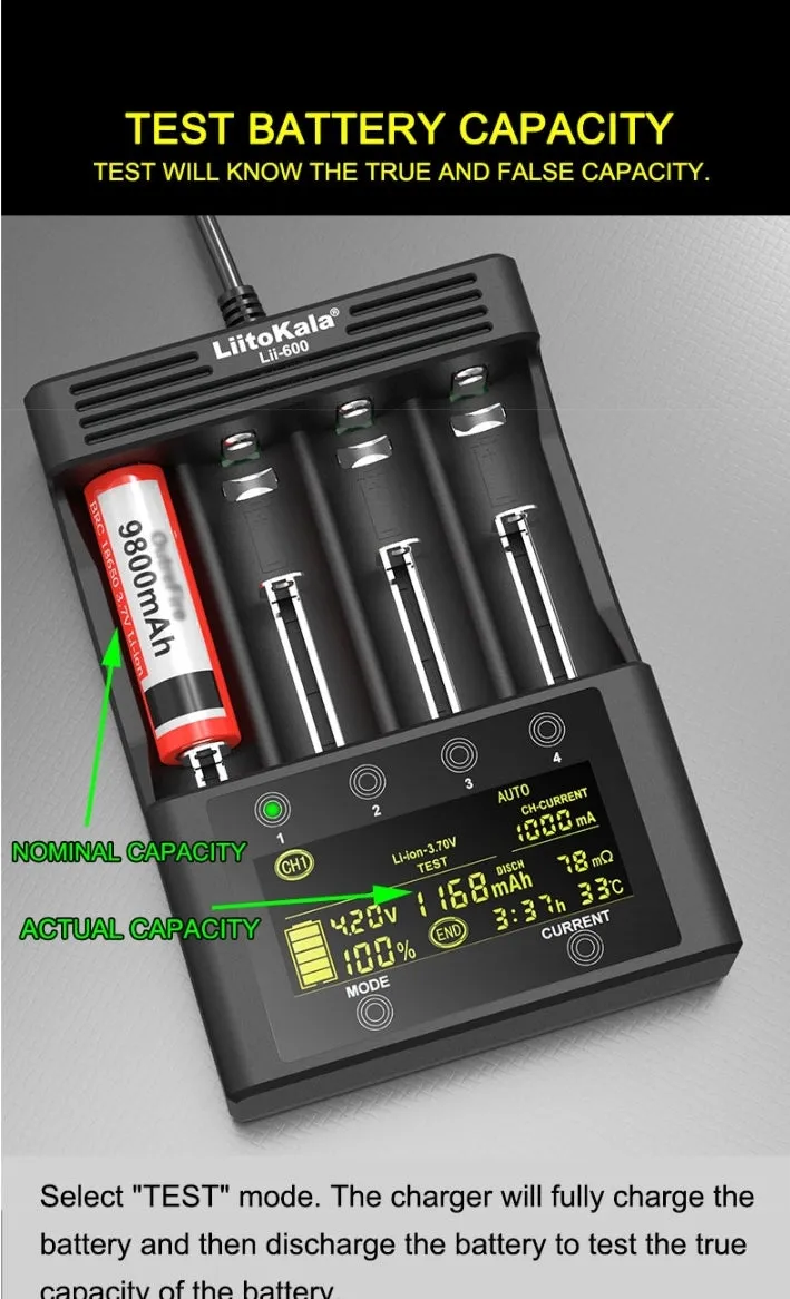 Liitokala Lii-600 Lithium-Ion Smart Battery Charger