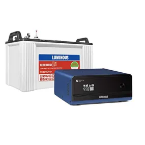 Luminous Inverter & Battery Combo for Home, Office & Shops (Zelio  1100 Pure Sine Wave Inverter, RC 18000ST 150 Ah Tall Tubular Battery)