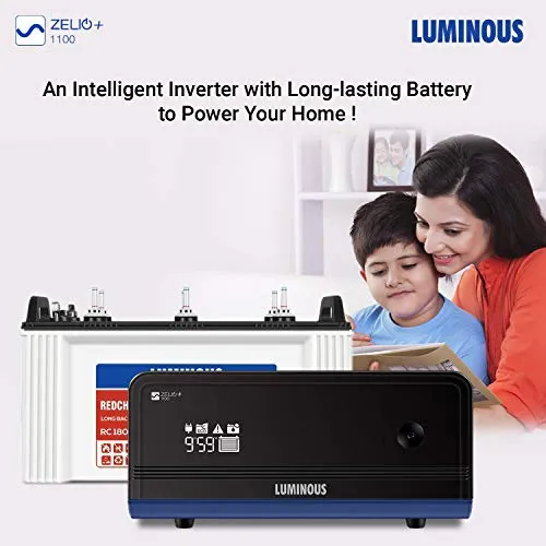 Luminous Inverter & Battery Combo for Home, Office & Shops (Zelio  1100 Pure Sine Wave Inverter, RC 18000ST 150 Ah Tall Tubular Battery)