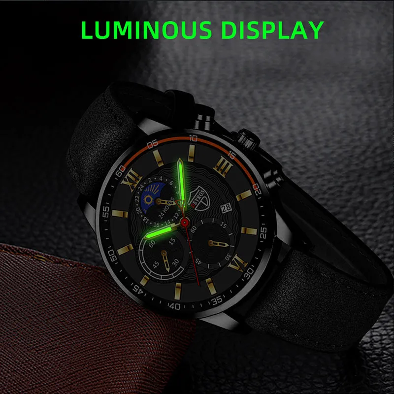 Luxury fashion men's sports watches men business stainless steel quartz watches man casual leather watchrelogio masculino