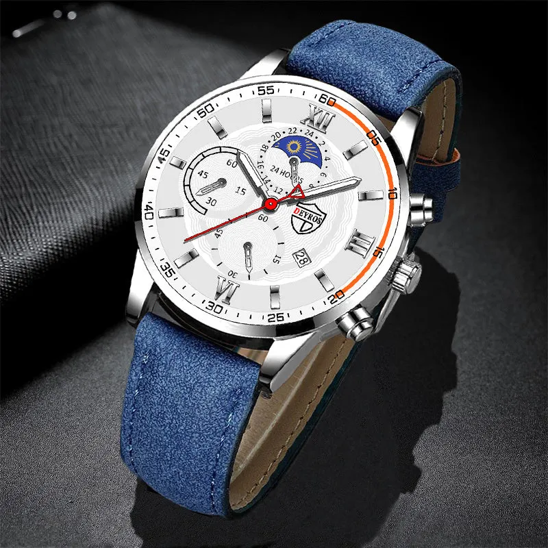 Luxury fashion men's sports watches men business stainless steel quartz watches man casual leather watchrelogio masculino