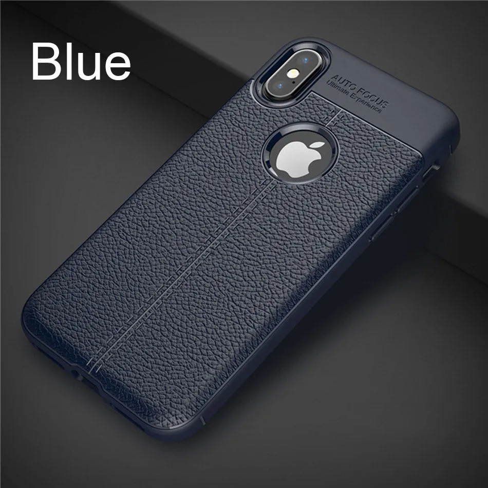 Luxury Leather PU Silicone Soft Case On The For iphone 7 8 6 6s PLus X Full Cover For iphone X Xr Xs Max Shockproof Bumper Case