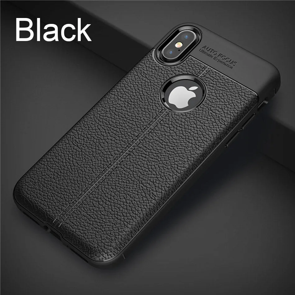 Luxury Leather PU Silicone Soft Case On The For iphone 7 8 6 6s PLus X Full Cover For iphone X Xr Xs Max Shockproof Bumper Case