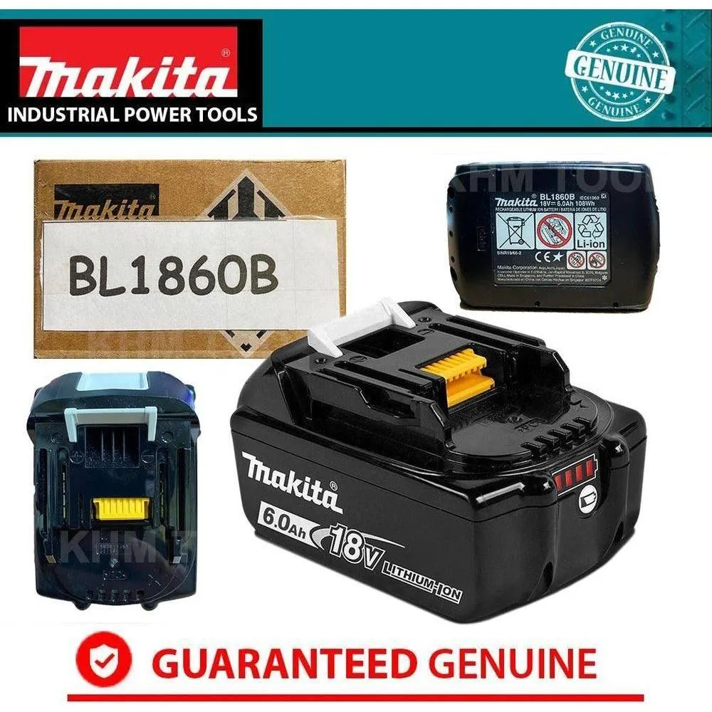 Makita BL1860B 18V / 6.0Ah Lithium-Ion Battery (LXT)