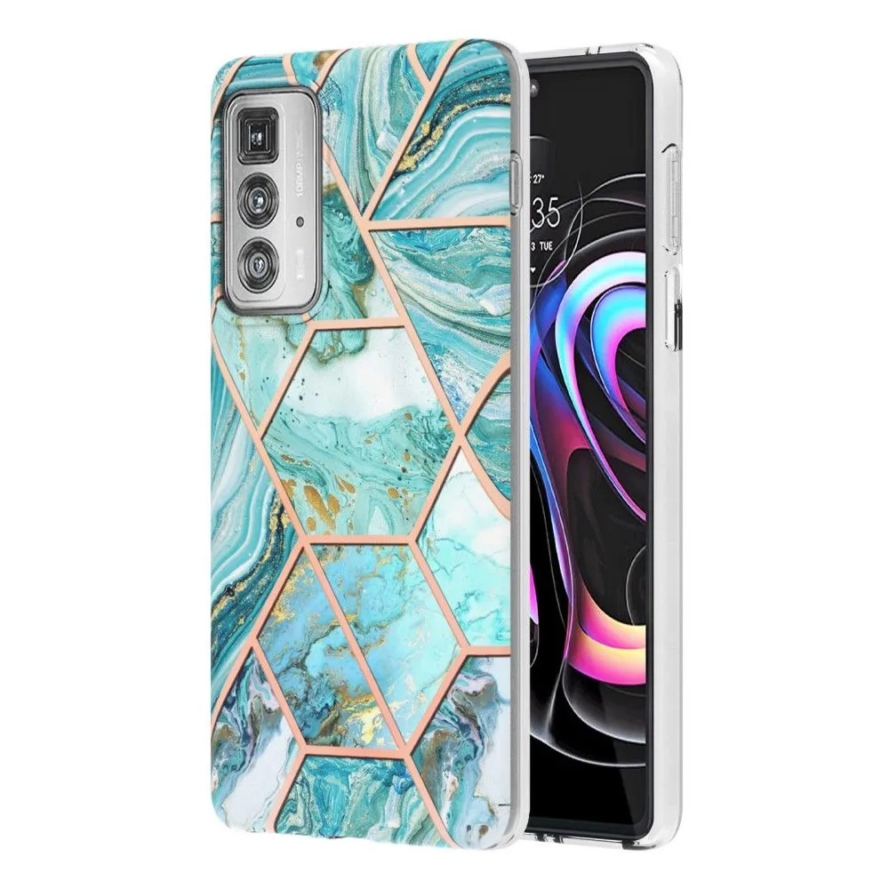 Marble Motorola Edge 20 Pro case - Blue