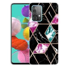 Marble Samsung Galaxy A13 4G case - Tile of Black / Cyan / Rose