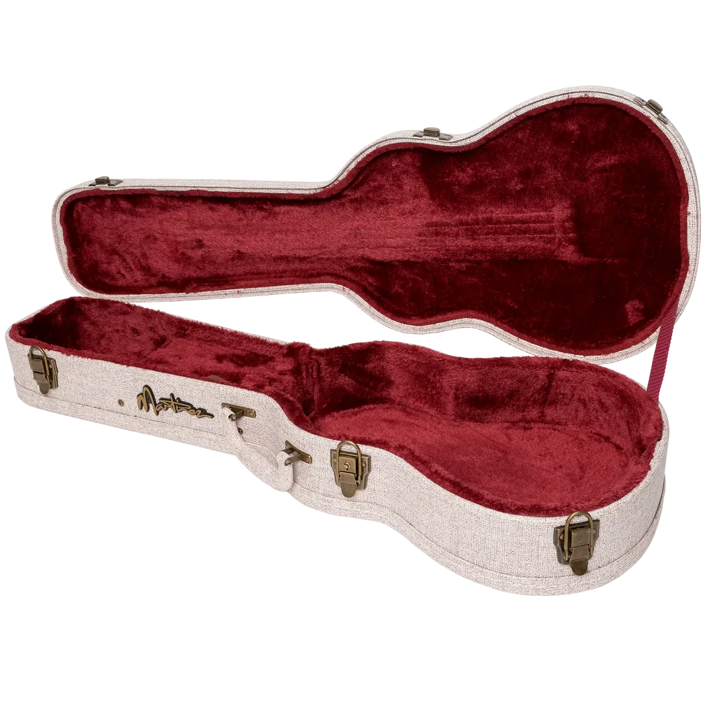 Martinez 'Southern Belle' Deluxe Shaped Baritone Ukulele Hard Case (Paisley Brown)