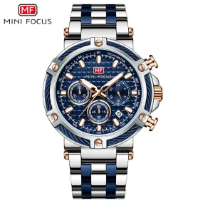 Men's Analog Stainless Steel Quartz Watch Mini Focus Chronograph Luminous Watch | MF047