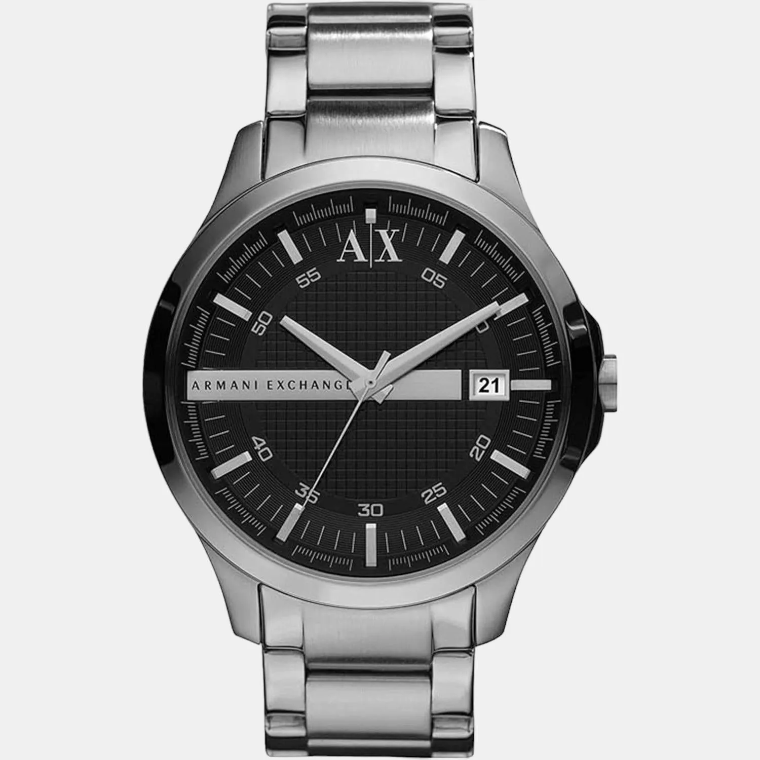 Men's Black Dial Analog Stainless Steel Watch AX2103