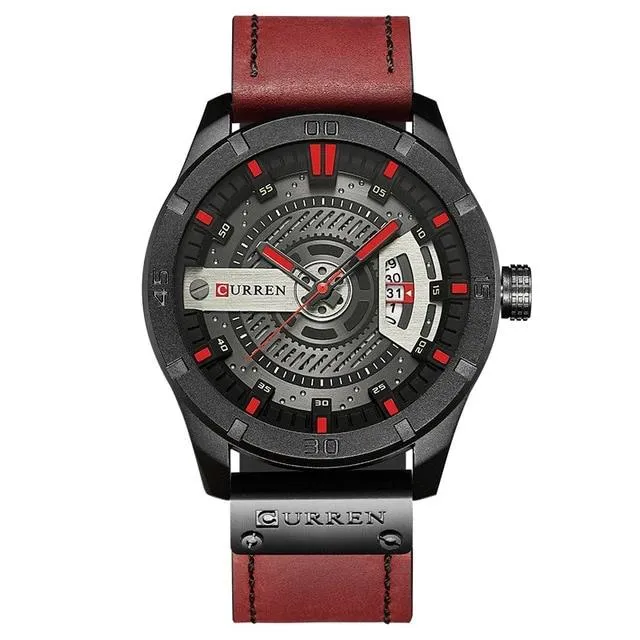 Men's Military Sports Watches - Quartz Leather Wrist Watch